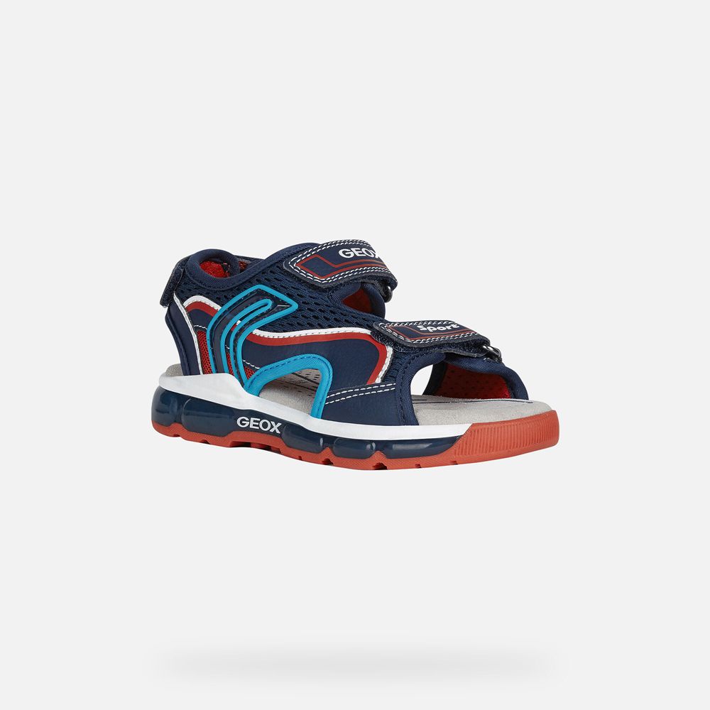 Sandales Geox Android - Bleu Marine/Rouge - Garcon 169534-VZB